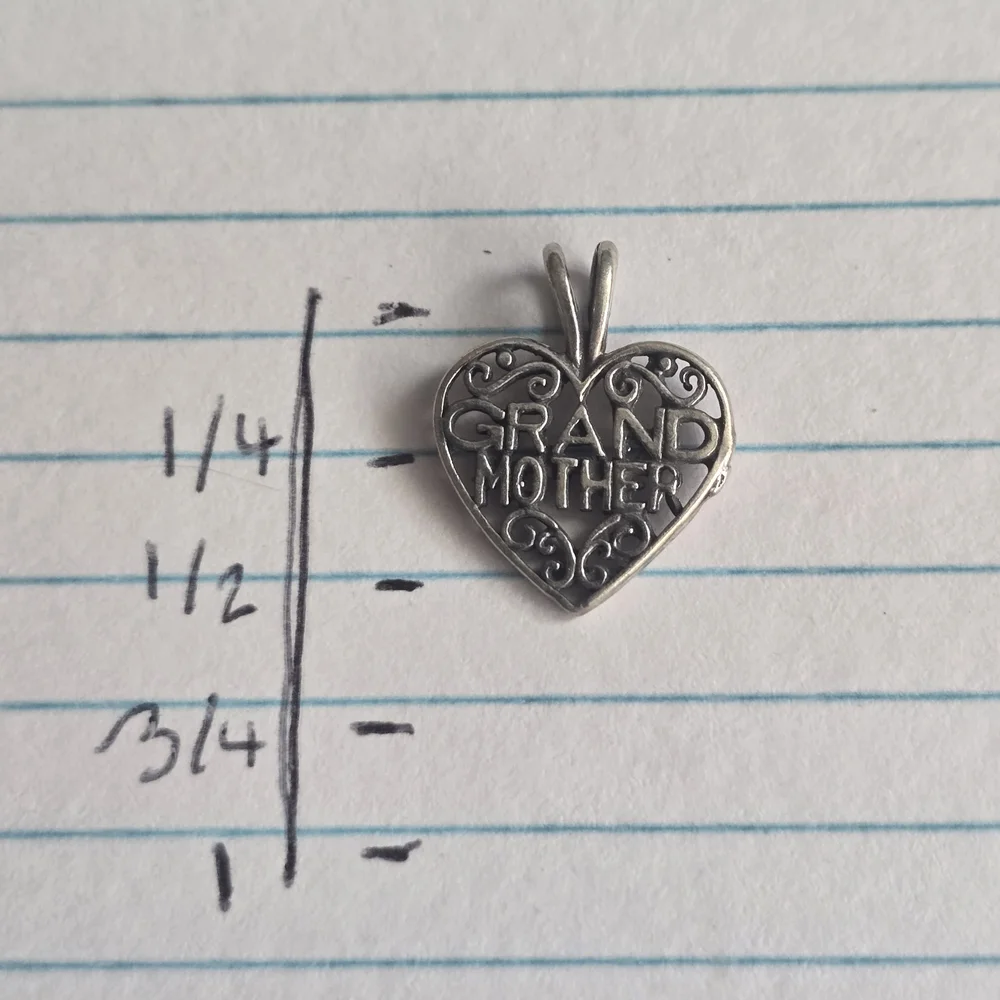 Sterling Silver Heart Pendant Charm - Picture 3 of 3